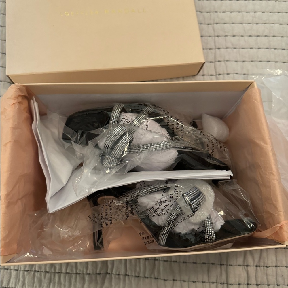 Loeffler Randall Margi Bow Crystal Knot Mule Sandals Size 7 - Picture 3 of 7